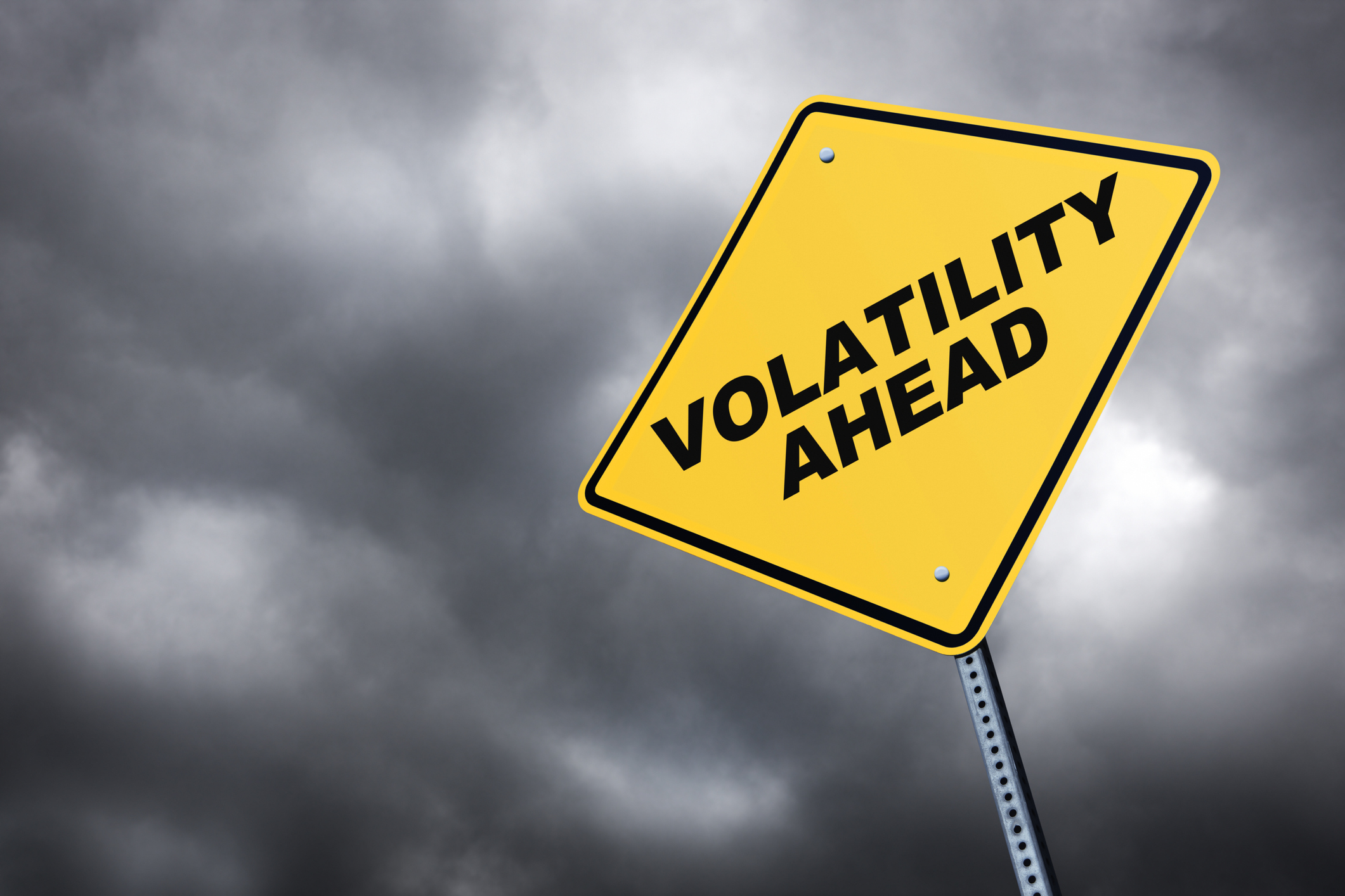 Traffic signal saying volatility ahead